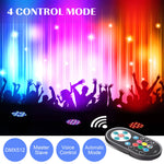 projecteur led noir dmx effet scènes professionnel 36w rgb commandes distantes