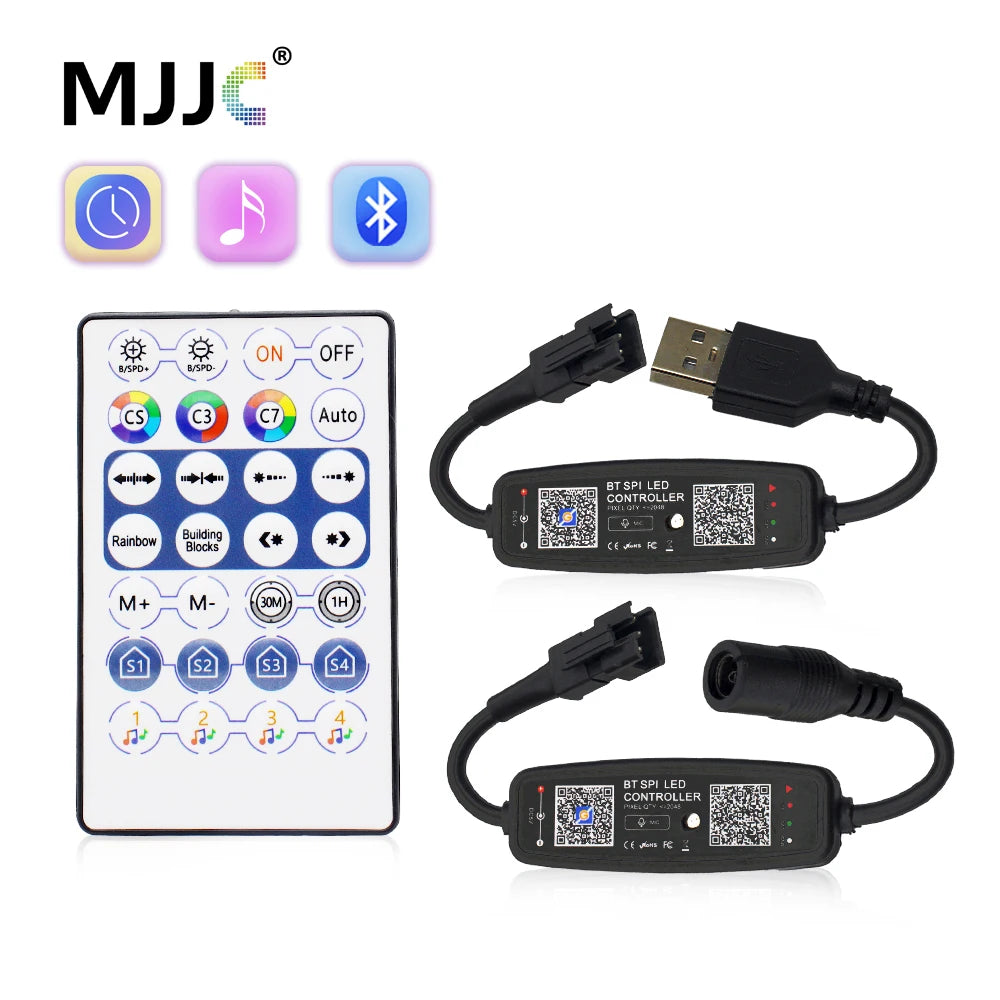 contrôleur bande led bluetooth ws2812 rgb 30w 5v 24v dc modernes noires lumineuses