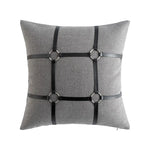 taies d'oreiller houndstooth gris noir contemporain brodé respectueux environnement 45x45cm decoration chambre coucher