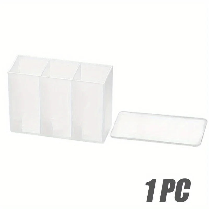 organisateur maquillage boîtes rangement adhésives compartiments transparents produits cosmétiques échantillons soins pinceaux coton tiges