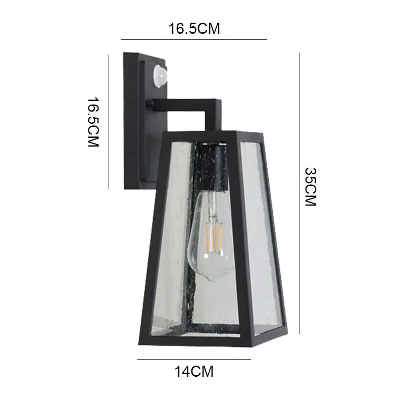 lampe murale moderne noire transparente capteur mouvement ampoule led fixée murentrée chambre coucher