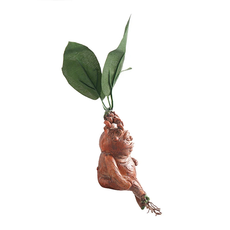 statue mandragore résine orange rouille feuilles vertes harry potter fantaisie extérieur intérieur