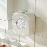 distributeur papier toilette moderne adhésif transparent vert clair orange blanc