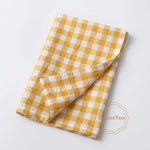 serviettes table coton carreaux rouge blanc marron bleu marine jaune noir classiques anneaux dorés