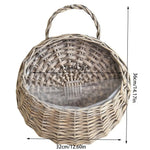 paniers suspendus tissage osier rustique marron noir plante artificielle décoration jardin fleur fixations
