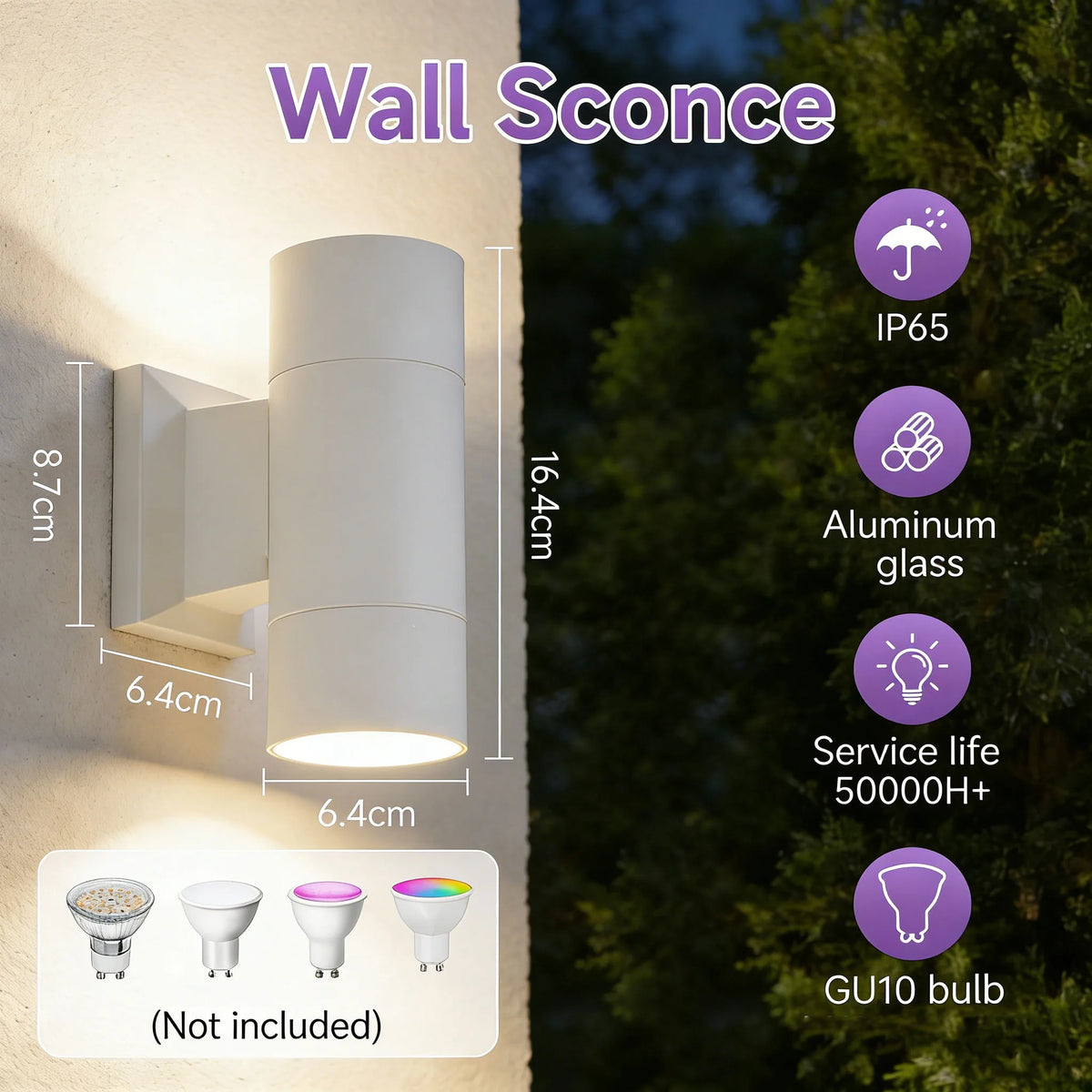 lampe murale moderne extérieure led ip65 étanche noir 220v fluxlumineux2492000