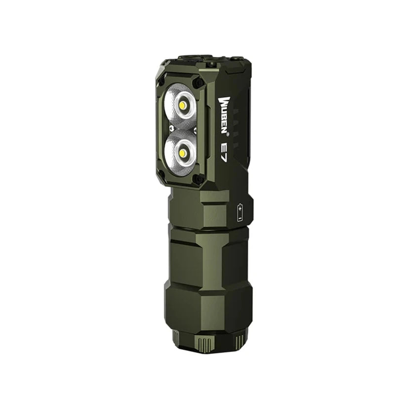 lampe frontale rechargeable batterie 18650 deux leds réglable tête inclinable extensible camping