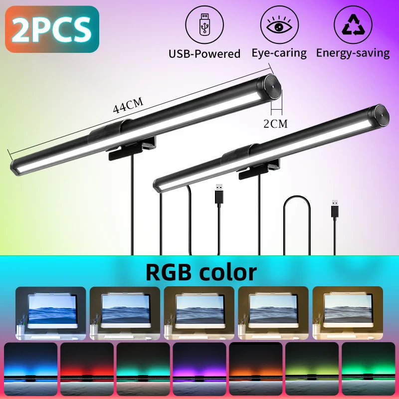 lampe écran incurvé rgb backlight clip moderne noir usb alimentation