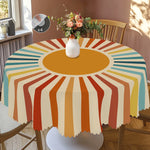 Nappe bohème jaune utilisée en pique-nique jardin