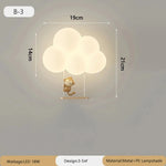 appliques murales decoratives lumiere led nuages animaux blanc moderne chambre enfants