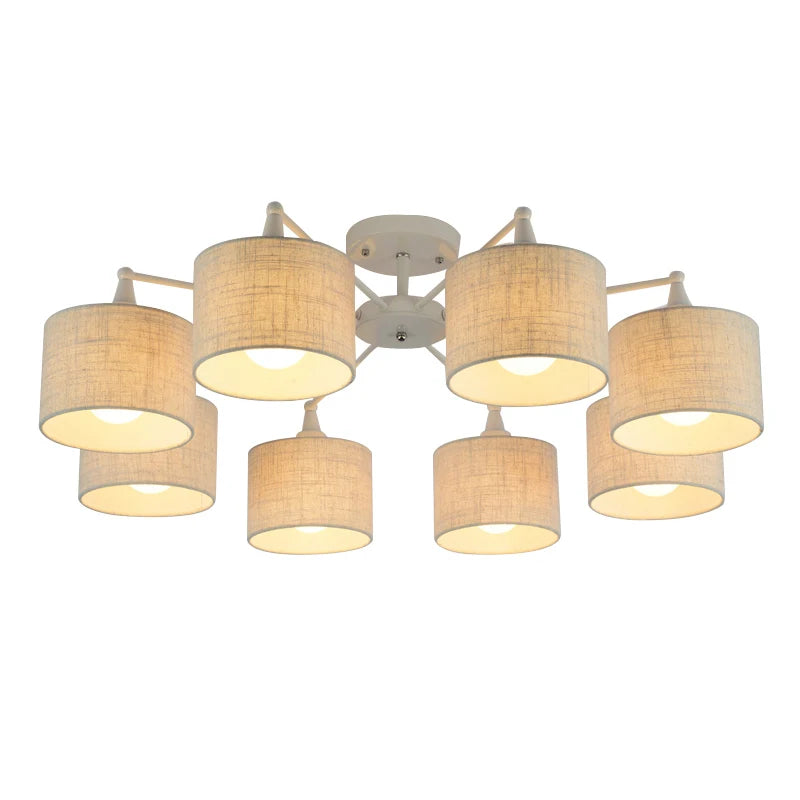 lampe suspendue moderne toile lin blanc noir beige opacité montage encastré led flux lumineux
