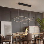 suspension lumineuse moderne or noir ampoules led ondulées 30w 60w remote dimming