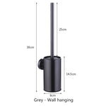 brosse toilette acier inoxydable noir argenté support mural moderne salle bains hygiène durable minimaliste