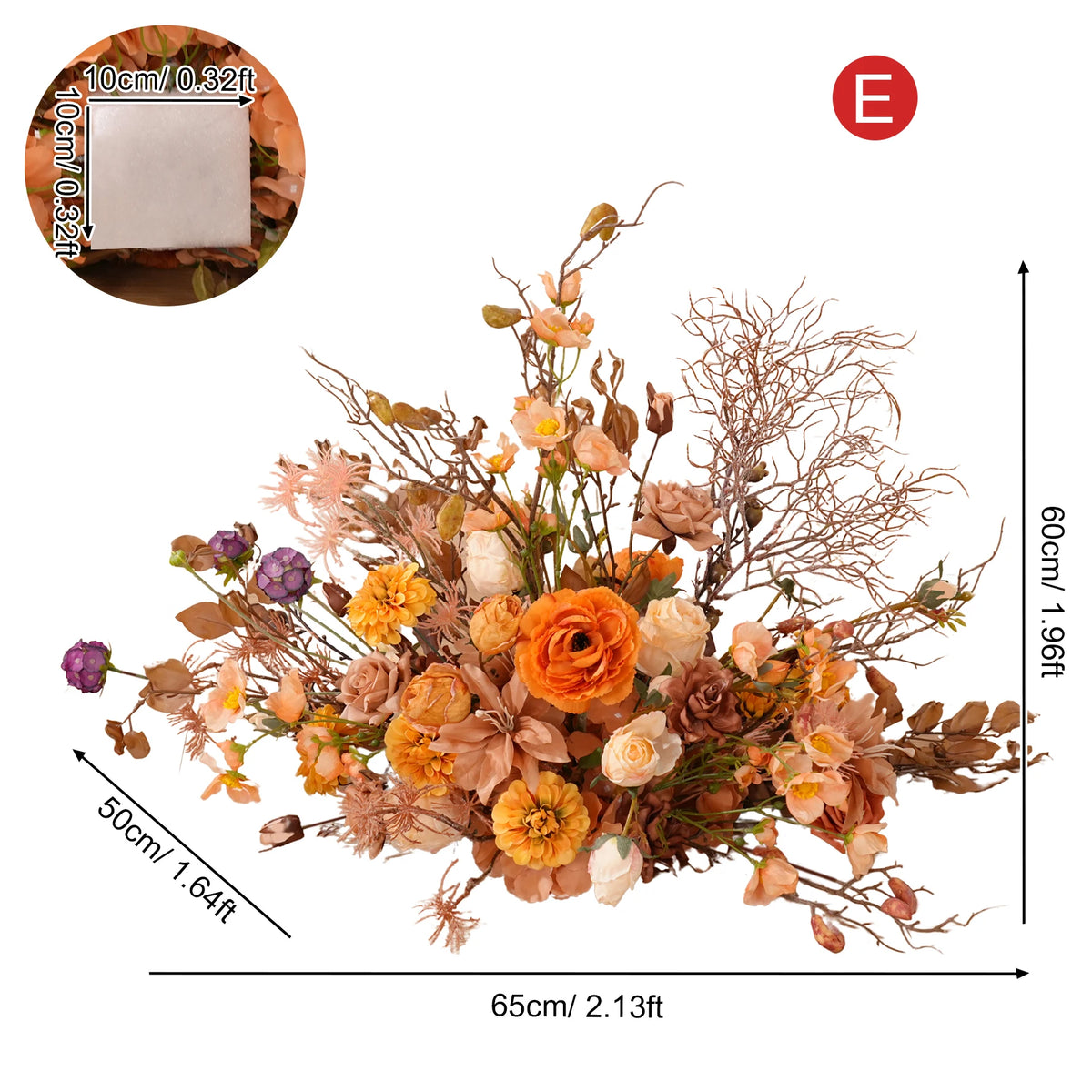 décoration boho chic bouquet fleurs artificielles mixtes orange rose marronextérieur anniversaire mariage