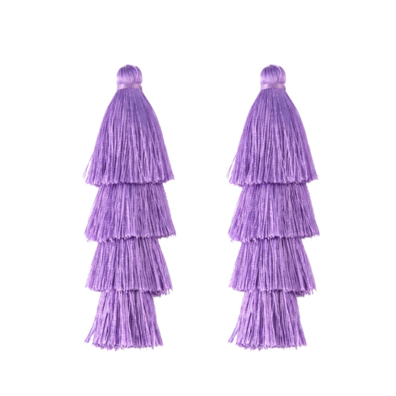 pompons franges polyester violet vert bleu rose boho chic décor maison rideau vêtement