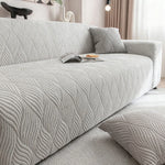 housses canapé jacquard rayées moderne polyestère lavable beige gris vert olive four seasons