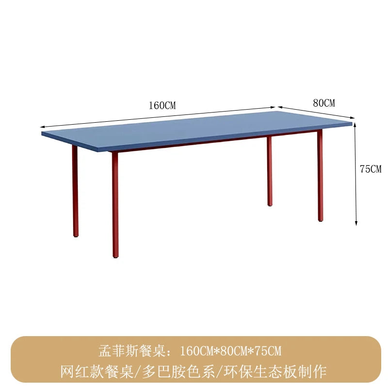 table moderne verre métal rectangle minimaliste pieds simples blanc vert bleu gris marron