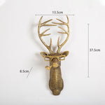 pendentif tête cerf doré résine décorative moderne fourrure chaîne accessoire mur fixations