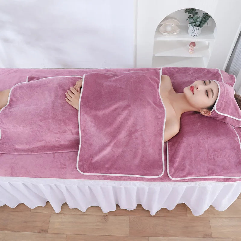serviette massage velours doux gris beige vert bleu moderne absorbante microfibre lavable machine set