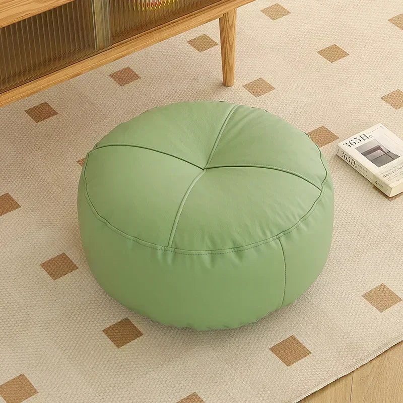 pouf moderne orange gris vert blanc mousse pu polyester coton imperméable amovible lavable