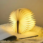 lampe led forme livre blanc brun clair texture papier moderne recharge usb enfants chambre
