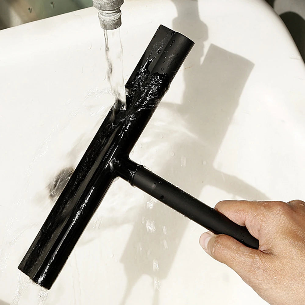 nettoyeur vitre douche brosse adhésive poignée moderne tête large noir mat