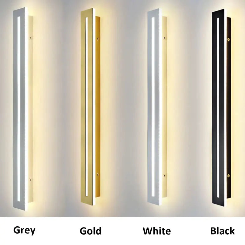 lampe murale led moderne gris or blanc noir 40cm 60cm 80cm éclairage quotidien