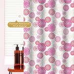 rideau douche floral éva texturé rose fuchsia rouge beige blanc
