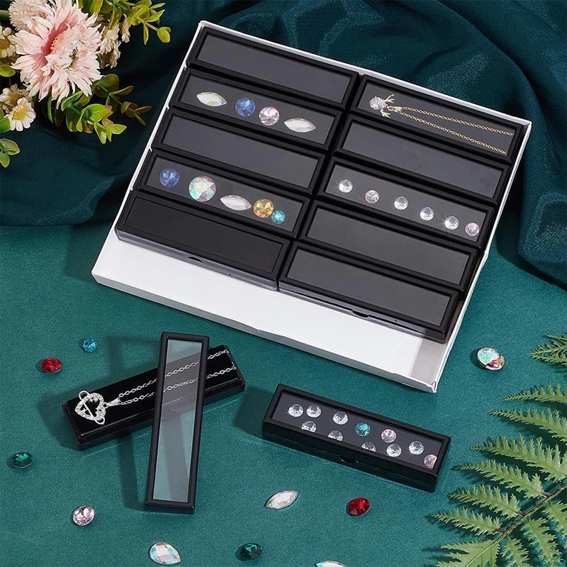 boîtes bijoux rangement velours noir modernes adhésives set 12 pièces