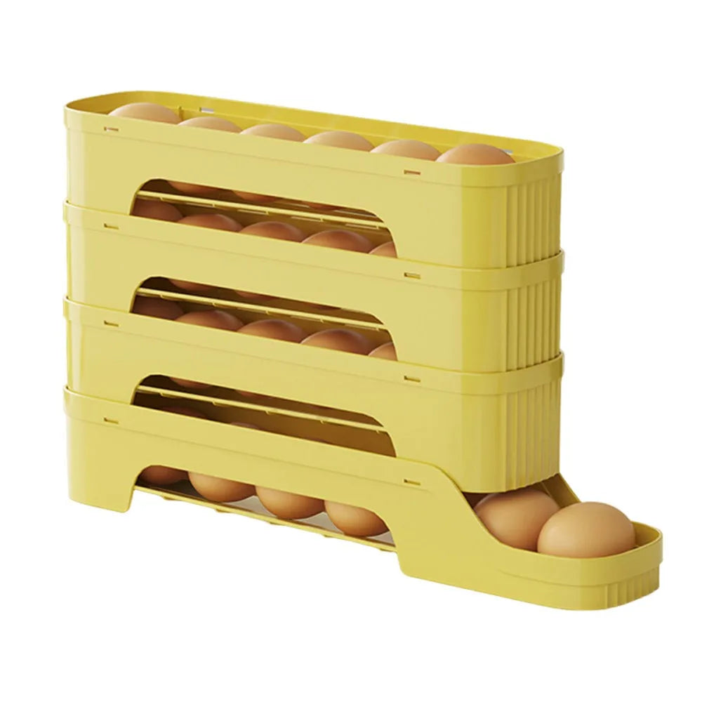 rangement d'oeufs moderne plié vert jaune beige durable cuisine réfrigérateur organisation pratique économique efficace