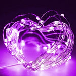 guirlande lumineuse led fil cuivre usb violet vert moderne décoration noël anniversaire chambre salon