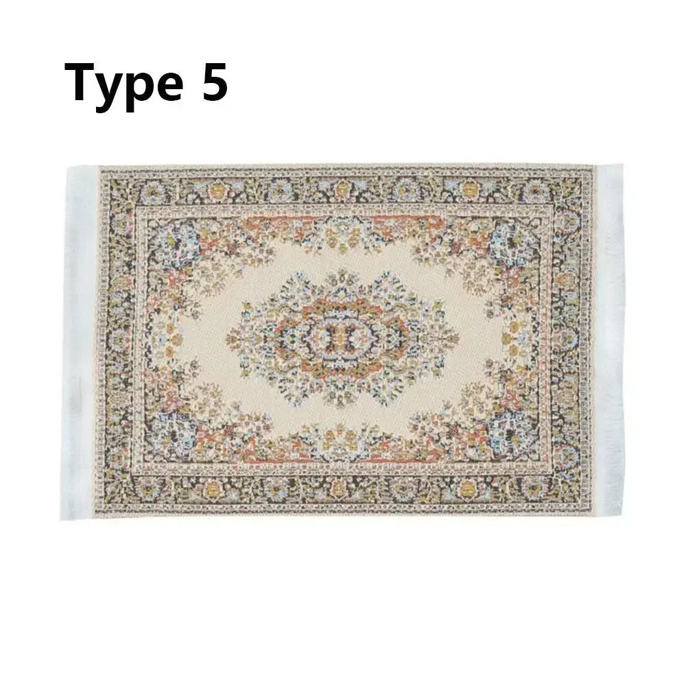 tapis turc traditionnel motifs floraux géométriques bleu rouge blanc nature