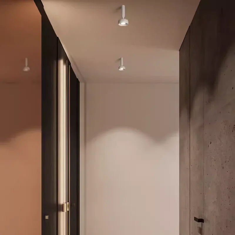 Spot lumineux led rond moderne noir blanc minimaliste fixé oeilletsGLfloatITICAL: Note that the generated
