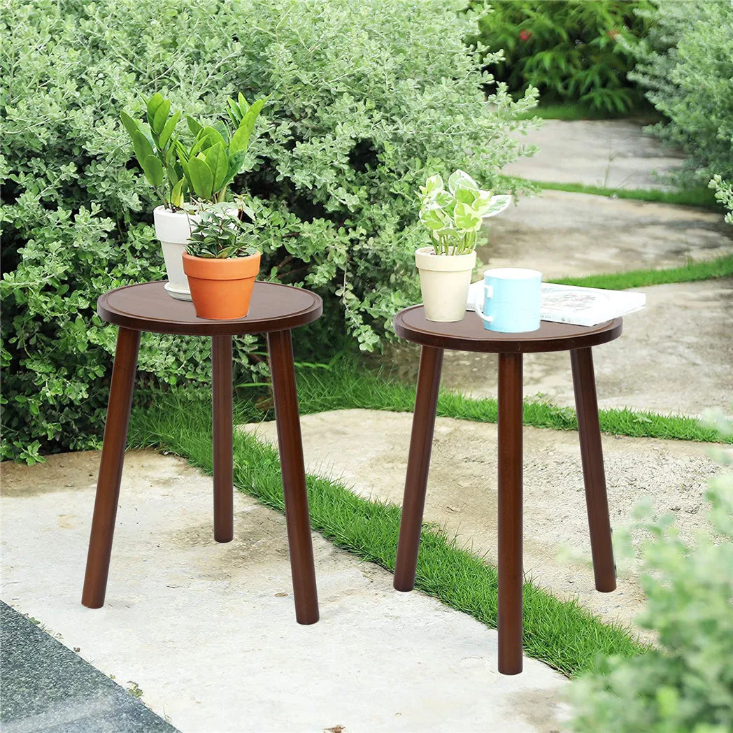 table basse moderne bois marron foncé texture naturelle pieds assemblage vis