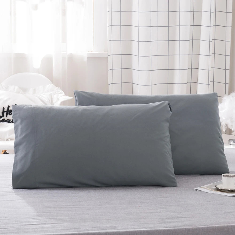 protège oreiller gris uni moderne qualité polyester lit maison simple 20x30inch