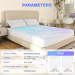 drap housse gaufré blanc gris king queen coton argent antimicrobien snaps modernes minimalistes