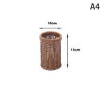 panier rotin marron clair couteau cuillère baguettes assaisonnement rangement cuisine rustic