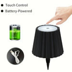 lampe table portable sans fil led rechargeable pliée moderne noir blanc doré