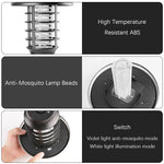 lampe anti moustiques solaire led noir argenté moderne panneau solaire grille métallique interrupteur étanche