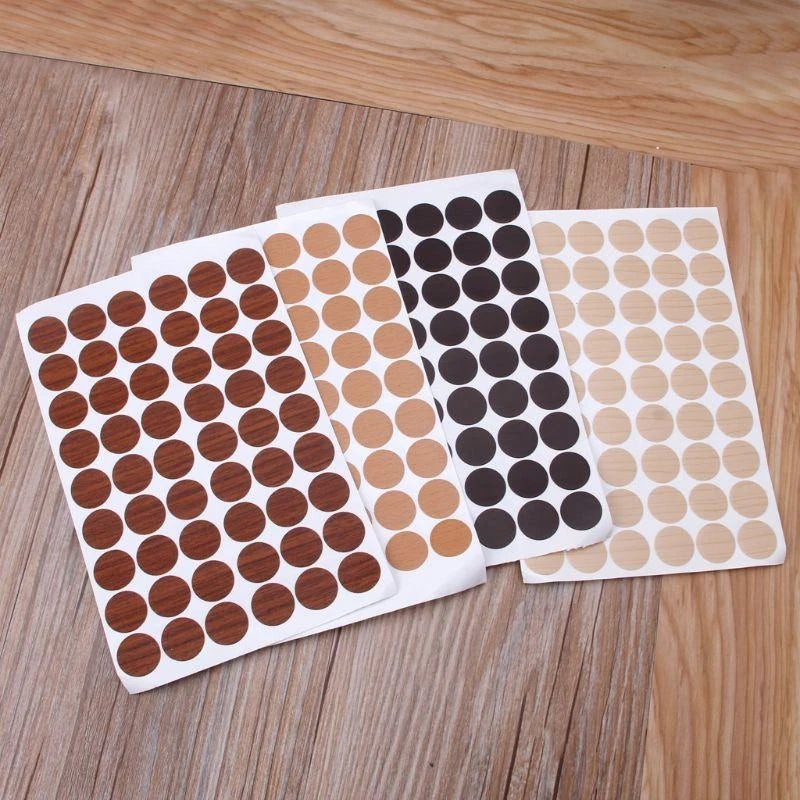autocollants imitation bois marron beige noir protégeant vis simples anti rustine uv 54pcs