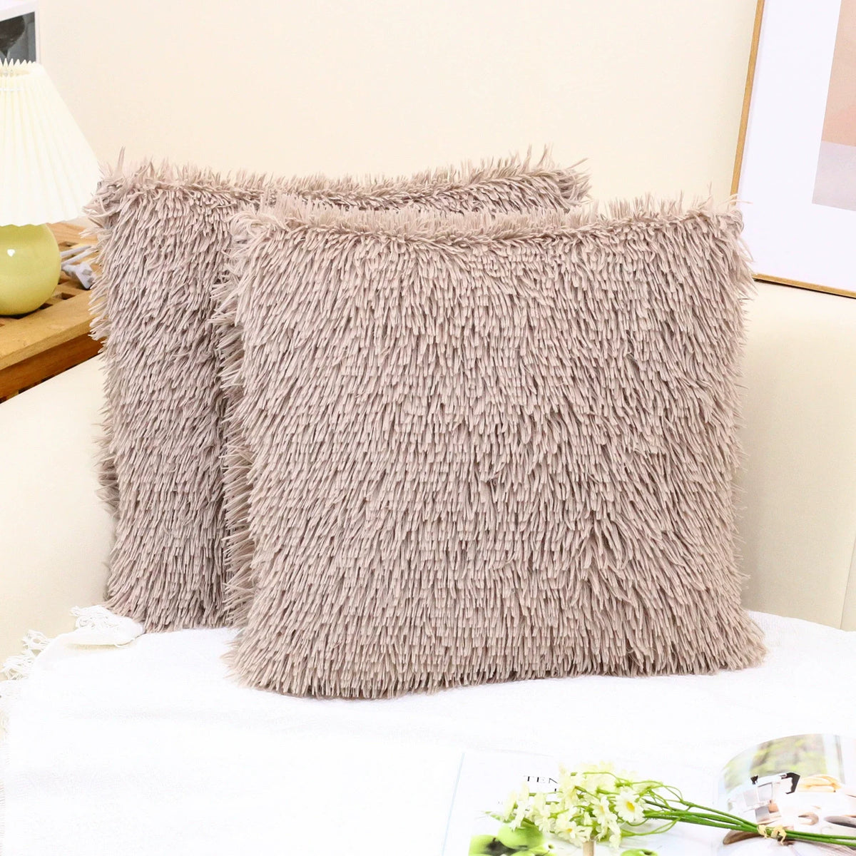 taies d'oreiller blanches modernes non toxiques 100% polyester 18x18 pouces pack fixés respectueux environnement
