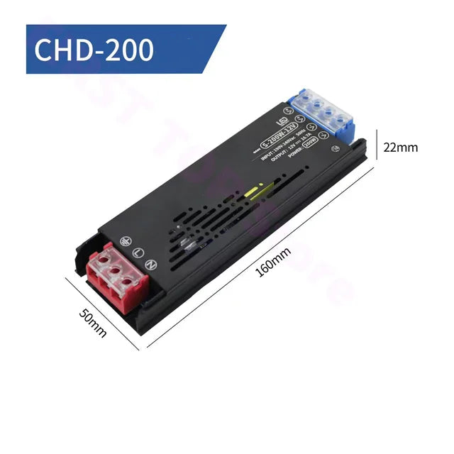 alimentation led 12v 24v 60w 100w 200w 240v 300w 400w ruban lumineux noire moderne