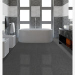 tapis sol salle bain antidérapant moderne motif géométrique rouge noir respectueux environnement
