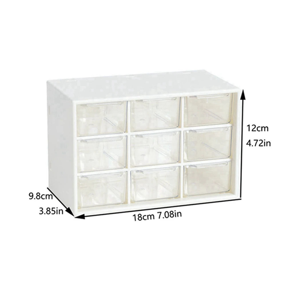 boîte rangement transparente moderne compartiments blanc bijoux papier stylos clavier(calendar) horloge porte clés