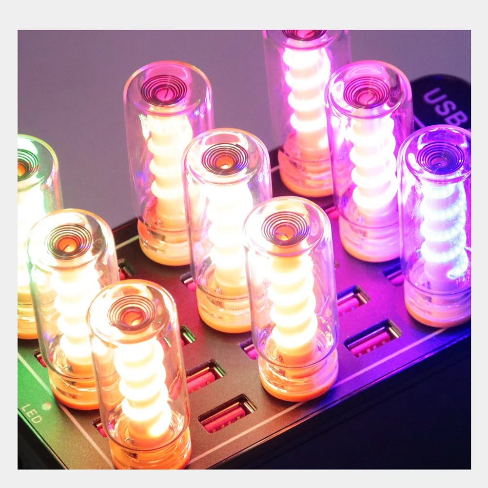 lampe led spirale flexible transparente moderne multiple couleurs usb rechargeable minimaliste chambre camping