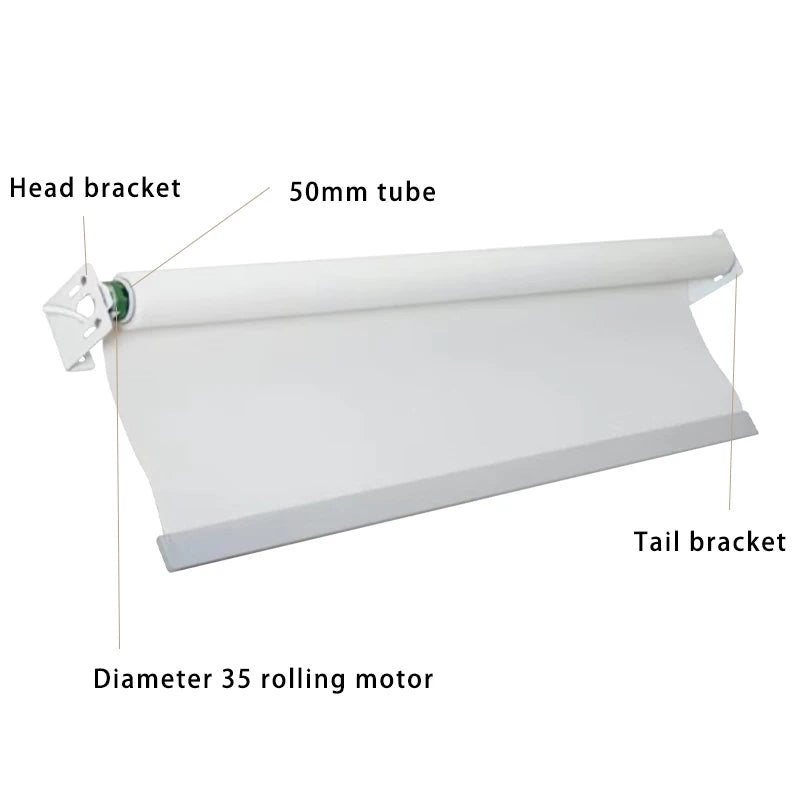 rideau motorisé pièces tête queue tube adaptateur vis blanc noir beige
