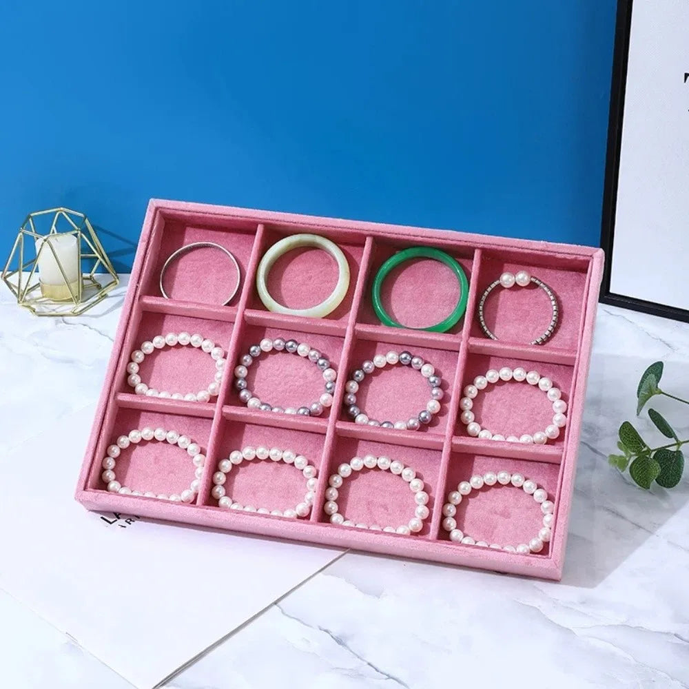 boîte bijoux rose velours moderne colliers boucles doreilles anneaux bracelets organisateur