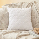 taies d'oreiller modernes douces tissage losanges rose clair gris beige opaques