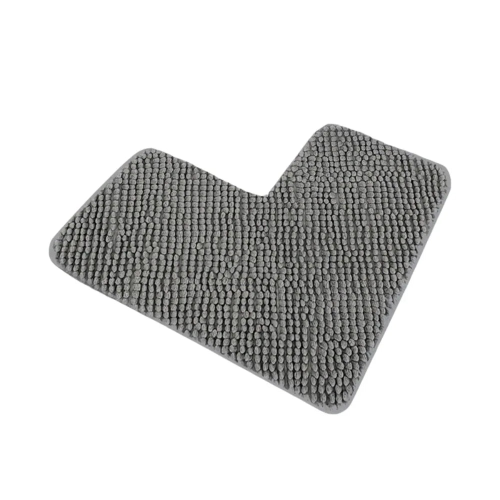 tapis bain bouclé dense losange gris foncé beige clair moderne minimaliste doux absorbant
