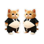 autocollants 3D animaux cartoon orange noir beige gris stickers téléphone réfrigérateur porte
